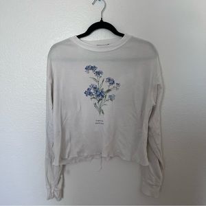 Brandy Melville forget me not raw hem long sleeve